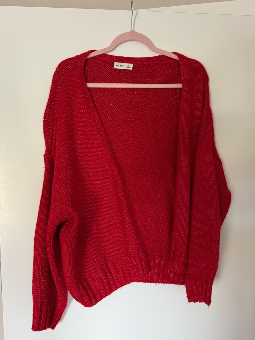Red cardigan Hollister